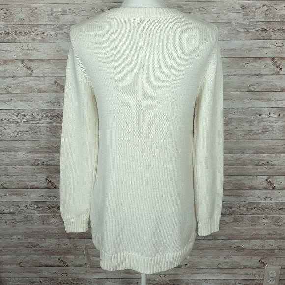 Style & Co Sweater S Flowers Ivory Embroidered 421 - Picture 4 of 7